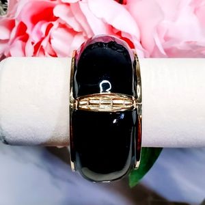 NWT! Black Enamel Chuncky Clamper, Statement Bracelet